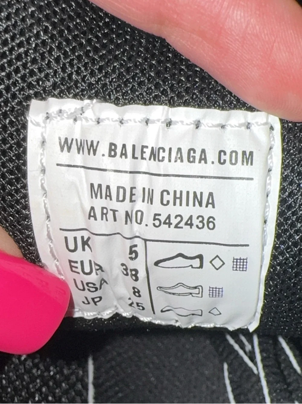 balenciaga black track sneakers size 8